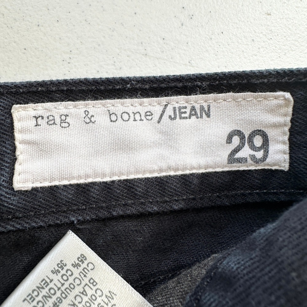 Rag & Bone Short Shorts Womens 29 Black Wash Stretch Cotton Raw Hem Boho Edgy - Picture 4 of 10